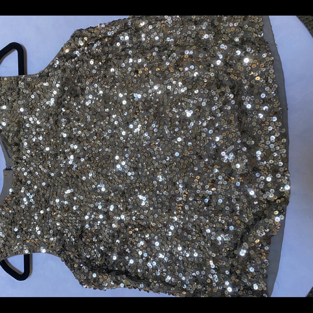 Vince sleeveless sequin gray/taupe blouse